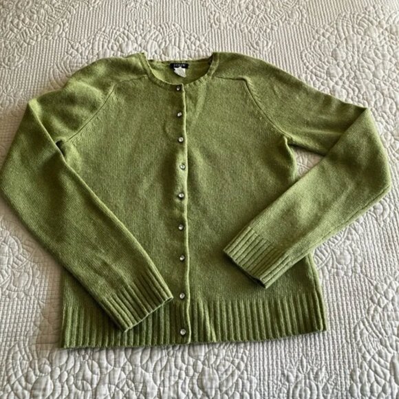 J. Crew Olive Cardigan Sweater - Picture 1 of 11